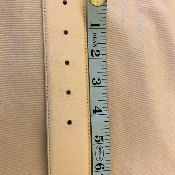 Liz Claiborne Full Grain Leather Belt Ivory Medium - Picture 5 of 5
